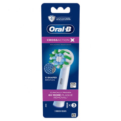 Oral-B CrossAction X-Filament Replacement Brush Heads, 3 Count