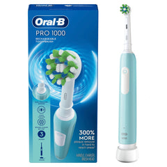 Pro 1000 Rechargeable Electric Toothbrush Twin Pack, Turquoise