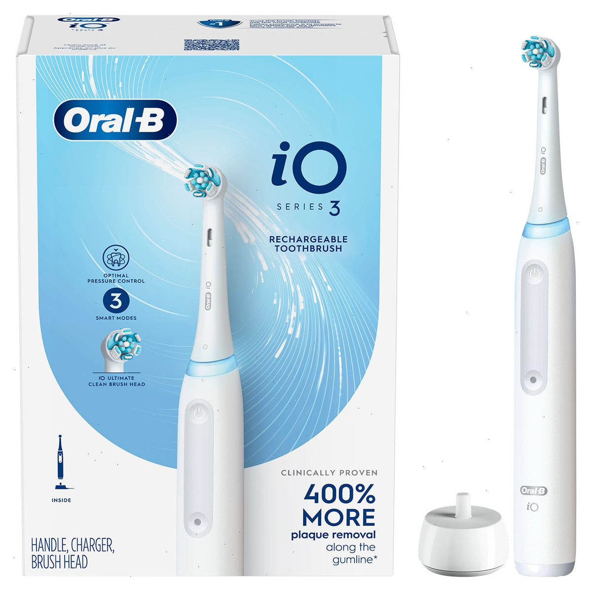 iO Series 3 Rechargeable Electric Toothbrush, Matte White
