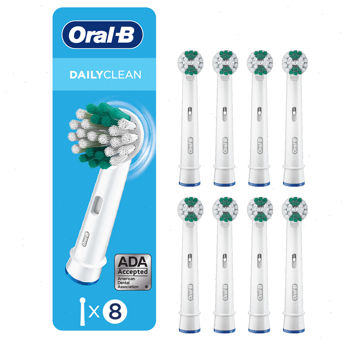 Oral-B Daily Clean Electric Toothbrush Replacement Brush Heads, 8 Count