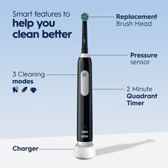 Pro 1000 Rechargeable Electric Toothbrush, Black
