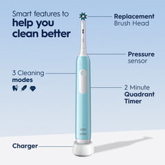 Pro 1000 Rechargeable Electric Toothbrush Twin Pack, Turquoise