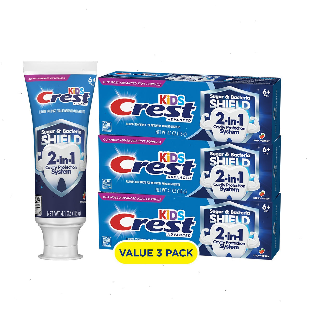 Crest Kids Sugar + Bacteria Shield Toothpaste Bundle