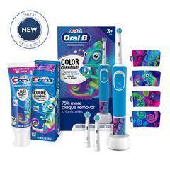 Oral-B + Crest Color Changing Electric Toothbrush Kids Bundle