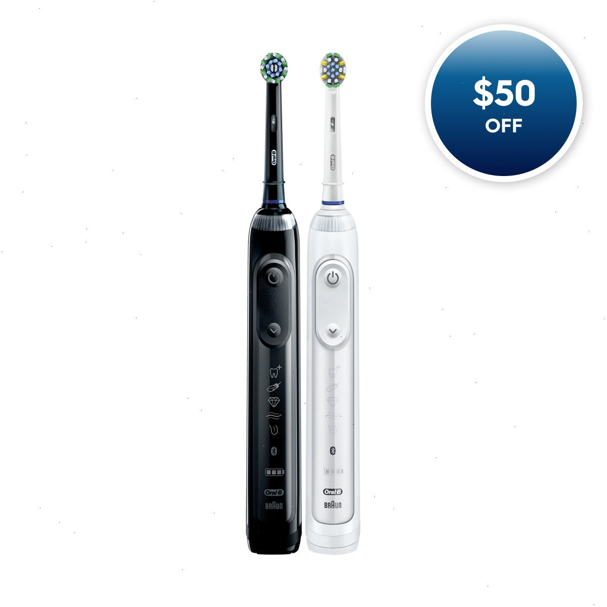 Oral-B Genius X Rechargeable Electric Toothbrush Twin Pack, Black and White